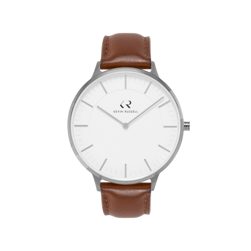 <h1 style="color:black;font-size:18px;">SILVER / BROWN LEATHER<br> <h1 style="color:grey;font-size:16px;">44MM</h1>